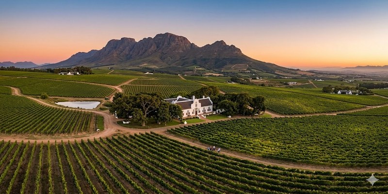 Toàn cảnh vùng rượu vang Stellenbosch